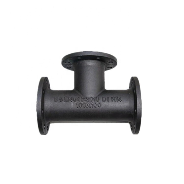 BS En545 Black Epoxy Coating Ductile Iron Flanged Pipe Fittings-All Flanged Tee